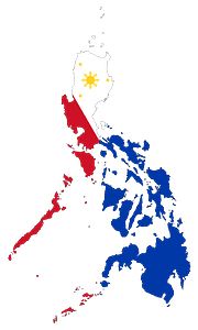 Philippines Map Flag with Stroke