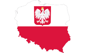 Poland Map Flag with Coat of Arms