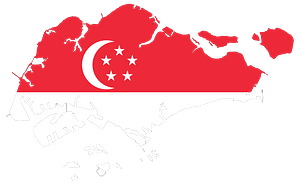 Singapore Map Flag with Stroke