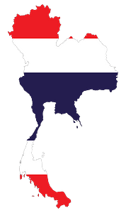 Thailand Map Flag with Stroke