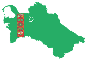 Turkmenistan Map Flag