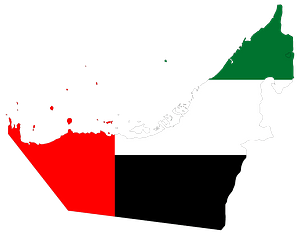 United Arab Emirates Map Flag with Stroke