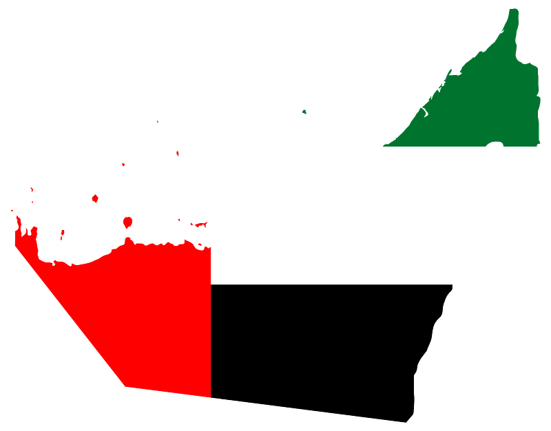 United Arab Emirates Map Flag