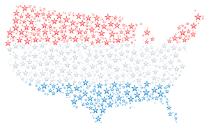 United States Map Flag Stars Enhanced