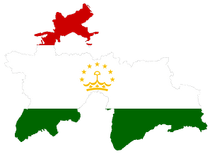 Tajikistan Map Flag with Stroke