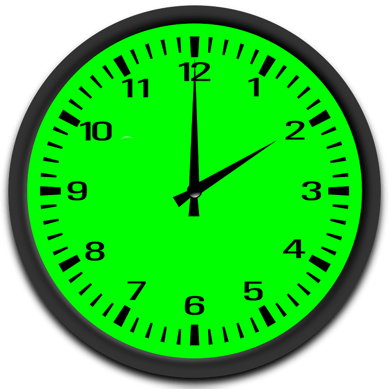 Green Analog Clock