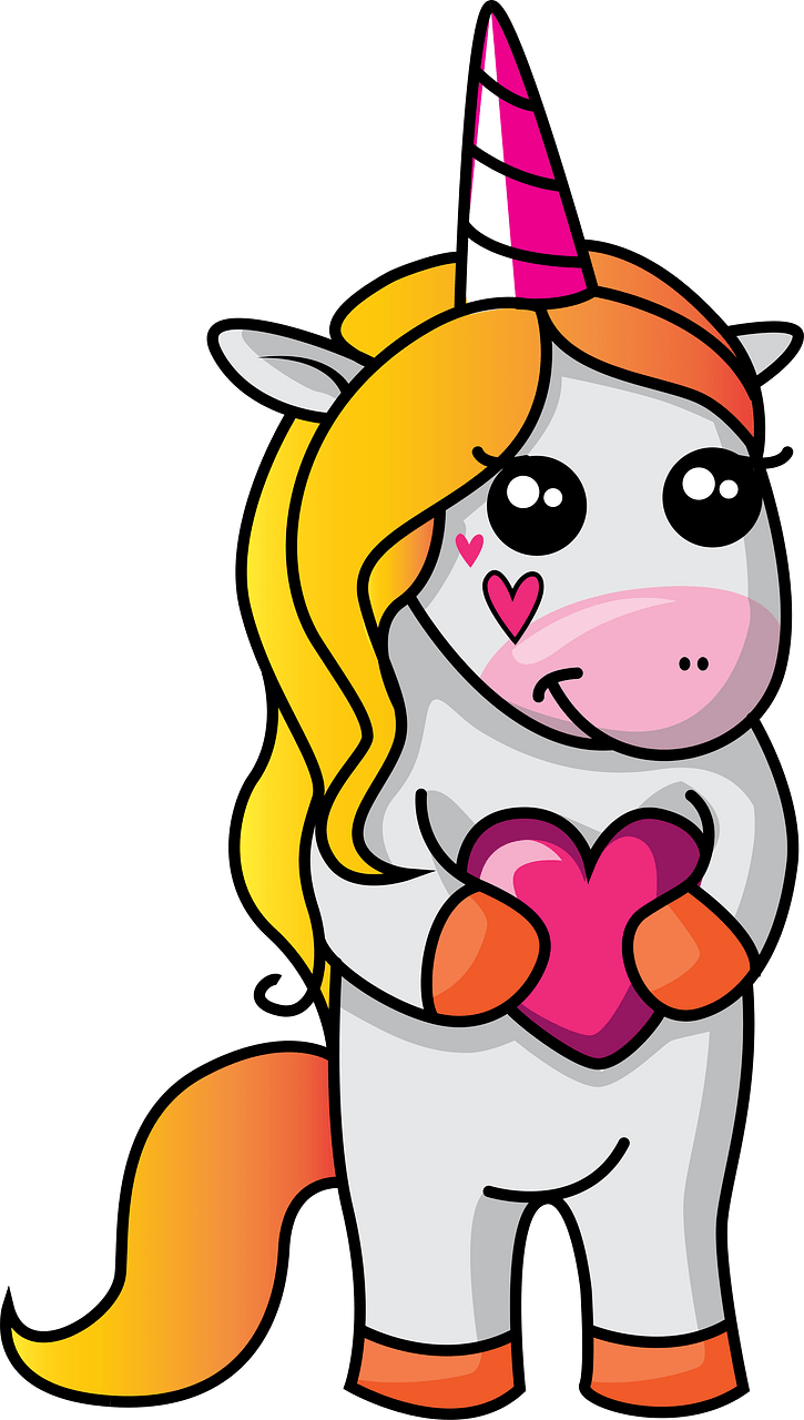 Unicorn with Valentine's day heart
