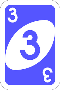 Blue 3 card