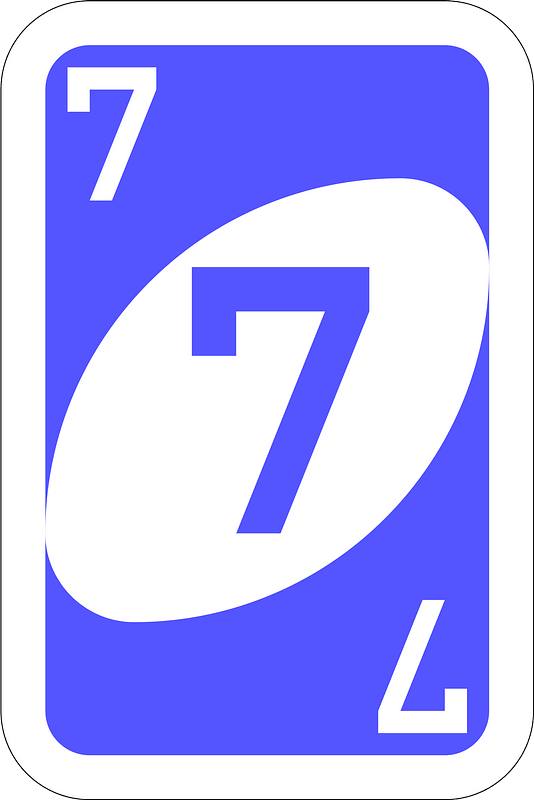 Blue 7 card