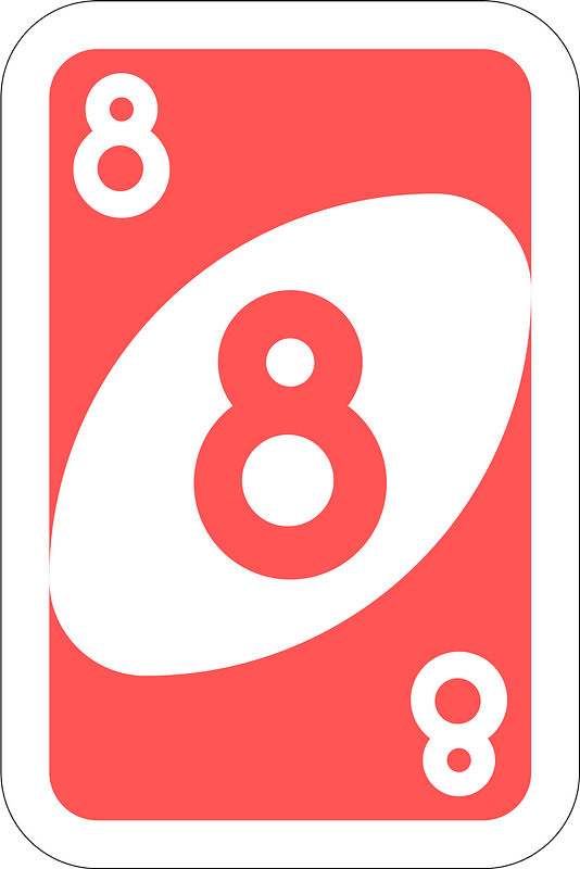 Red 8 card