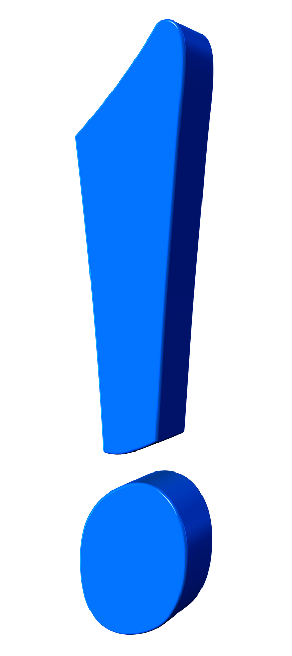 Blue exclamation mark