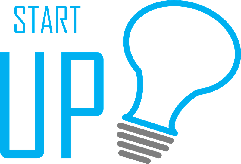Startup lettering and symbol
