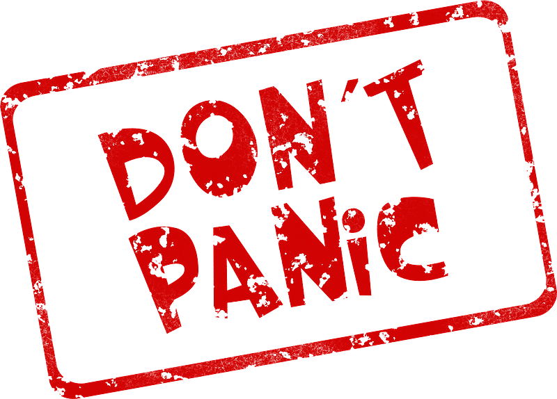 Don't panic stamp