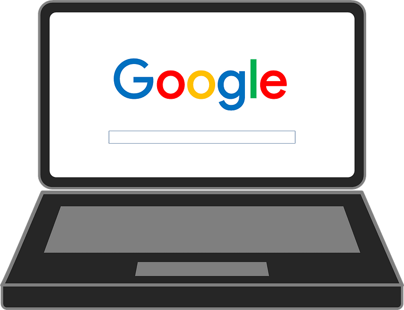 Laptop with opened Google