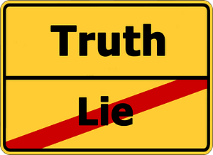 Truth and lie sign