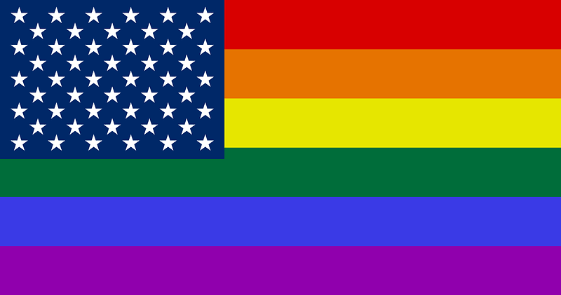 USA and LGBT flag