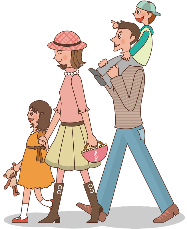 Family taking a walk