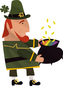 Leprechaun and pot of gold