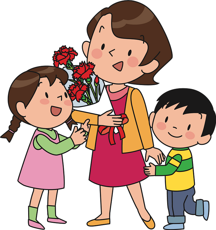 Mother and children