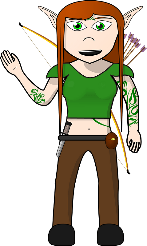 Female wood elf archer