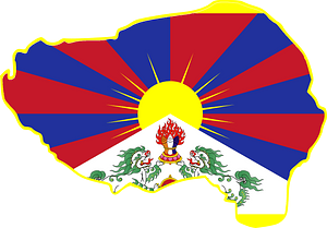 Tibet Flag Map