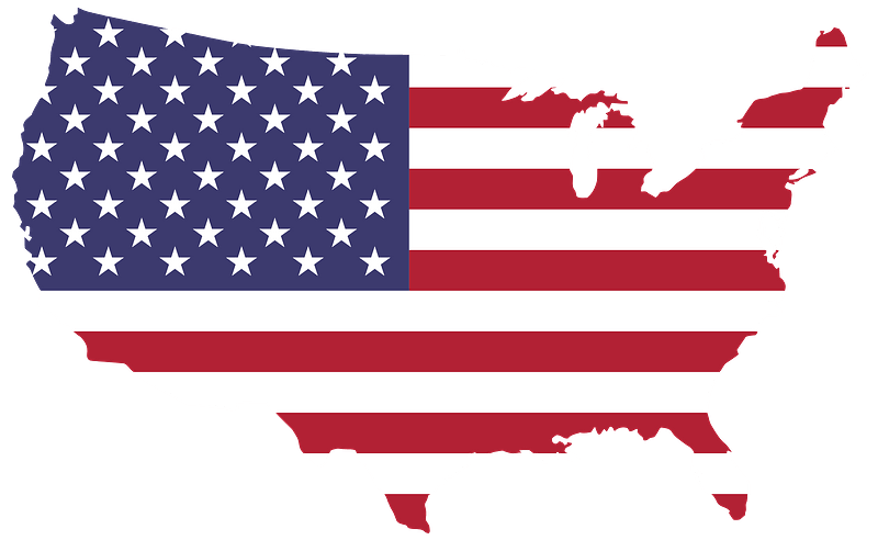 America Flag Map