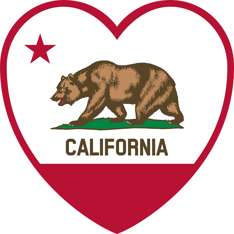 California Flag Heart
