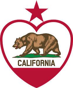 California Flag Heart - Star on Top