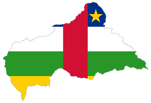 Central African Republic Flag Map with Stroke