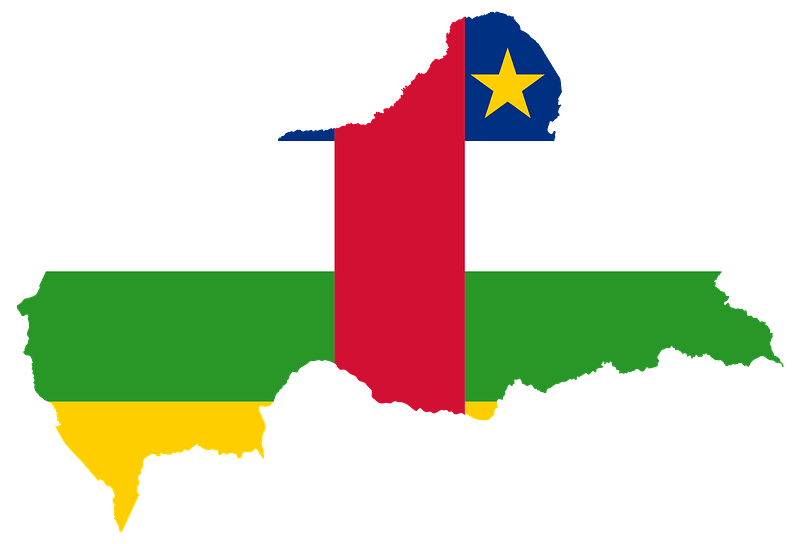 Central African Republic Flag Map