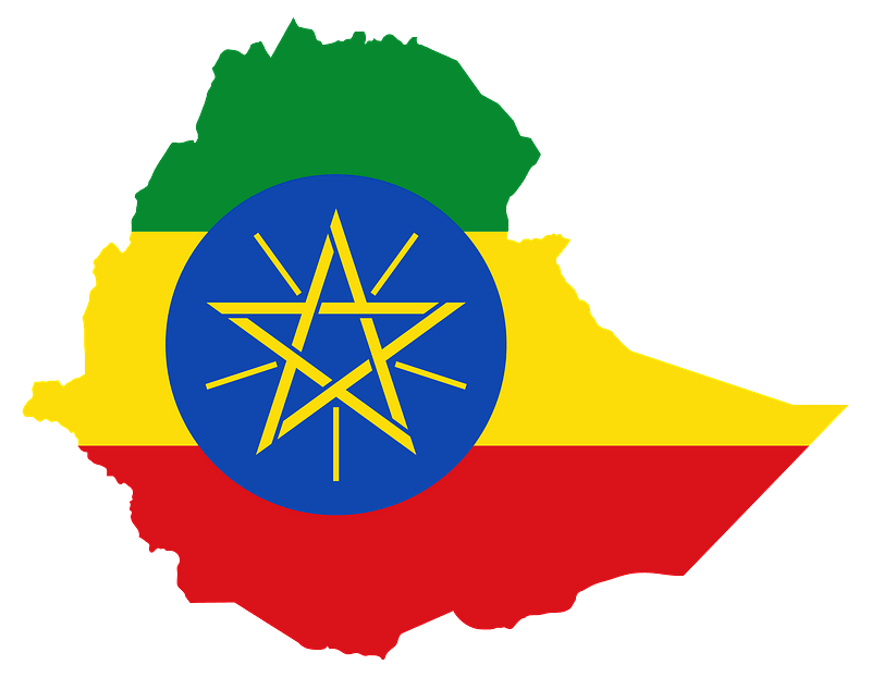 Ethiopia Flag Map