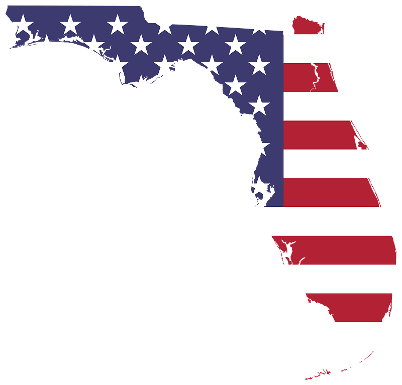 Florida America Flag Map