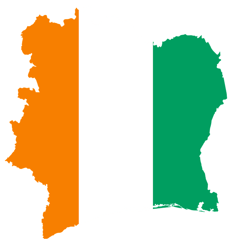 Ivory Coast Flag Map