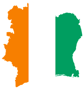 Ivory Coast Flag Map
