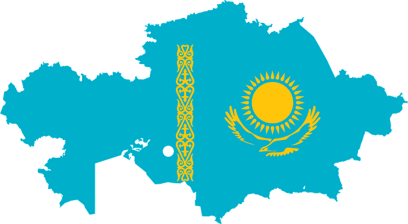 Kazakhstan Flag Map