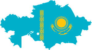 Kazakhstan Flag Map
