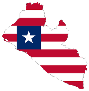 Liberia Flag Map with Stroke
