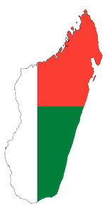 Madagascar Flag Map with Stroke