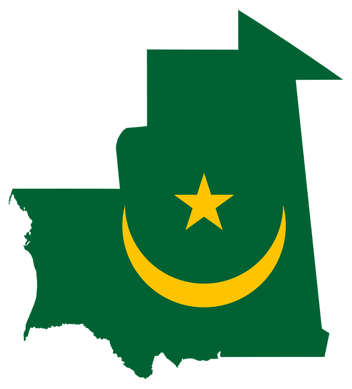 Mauritania Flag Map