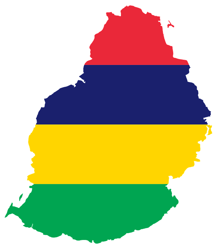Mauritius Flag Map