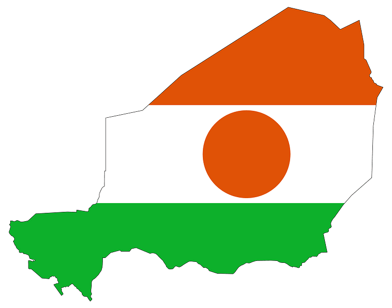 Niger Flag Map with Stroke