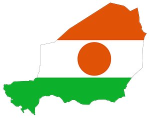Niger Flag Map with Stroke
