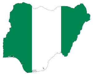 Nigeria Flag Map with Stroke