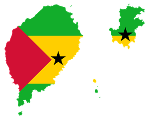 Sao Tome and Principe Flag Map