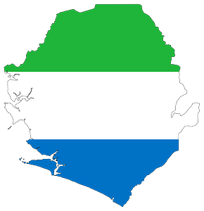Sierra Leone Flag Map with Stroke