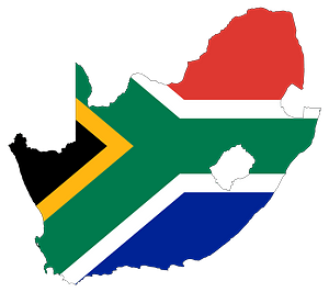 South Africa Flag Map with Stroke