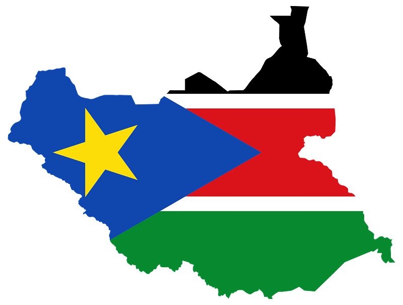 South Sudan Flag Map