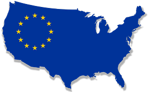 Us Europe Flag Map.