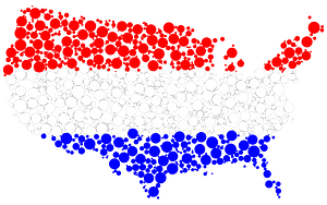 United States Flag Map Circles with Strokes