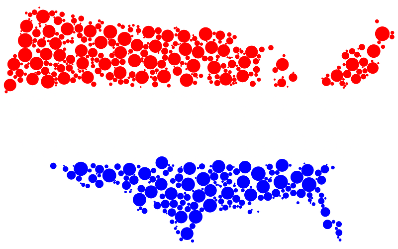 United States Flag Map Circles